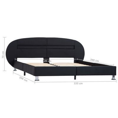 vidaXL Bedframe met LED kunstleer zwart 120x200 cm