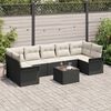 vidaXL Tuin Sofa Set met kussen 8 pcs Zwart en Cr&egrave;me poly rattan