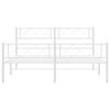 vidaXL Bedframe met hoofd- en voeteneinde metaal wit 140x190 cm