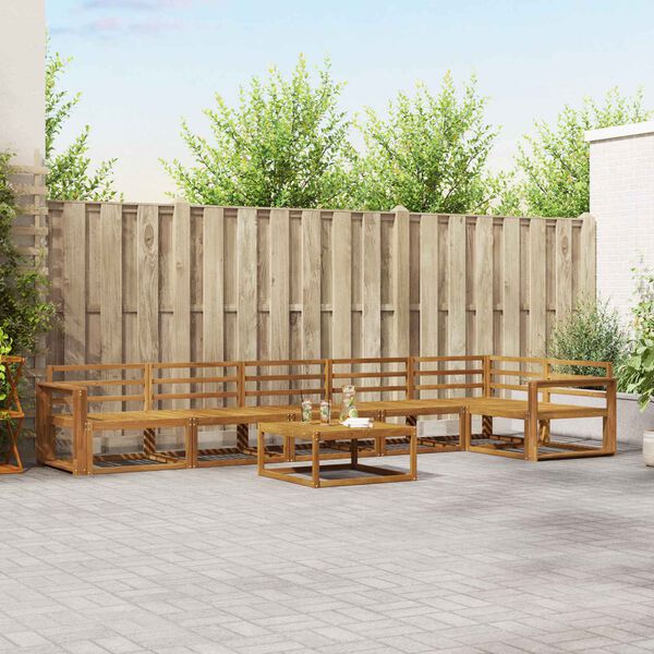 vidaXL Buiten bankenset 7 pcs Naturel Massief Acaciahout