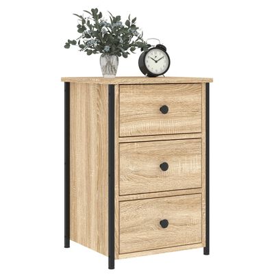 vidaXL Nachtkastjes 2 st 34x36x50 cm bewerkt hout sonoma eikenkleurig