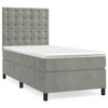 vidaXL Boxspring met matras fluweel lichtgrijs 80x200 cm