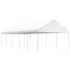 vidaXL Prieel met dak 11,15x4,08x3,22 m polyetheen wit