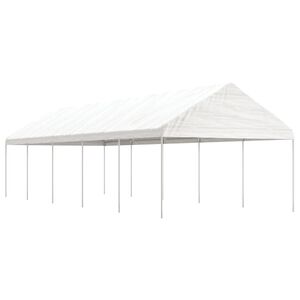 vidaXL Prieel met dak 11,15x4,08x3,22 m polyetheen wit