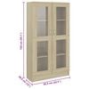 vidaXL Vitrinekast 82,5x30,5x150 cm bewerkt hout sonoma eikenkleurig