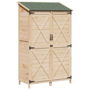 vidaXL Tuinschuur Naturel 106 x 56 x 176,5 cm Bewerkt hout