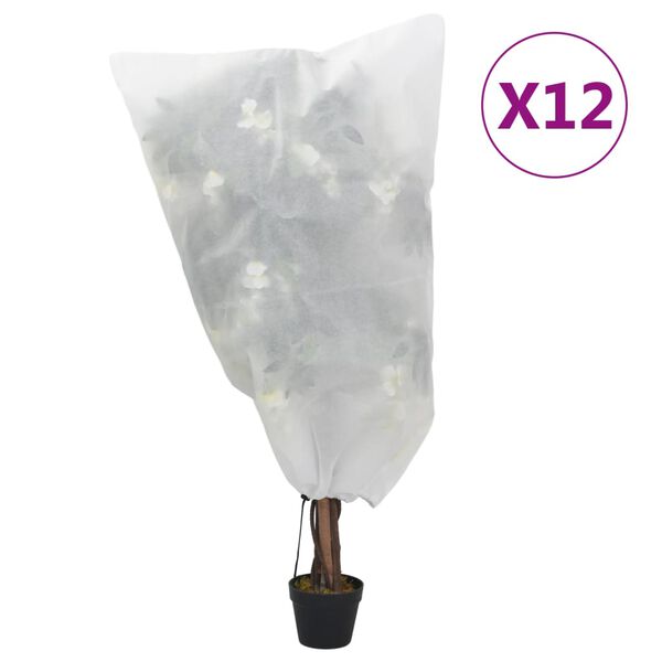 vidaXL Plantenhoezen met trekkoord 12 st 70 g/m² 0,8x0,8 m