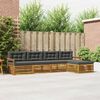 vidaXL Buiten bankenset met kussen 5 pcs Natuurlijk en Antraciet