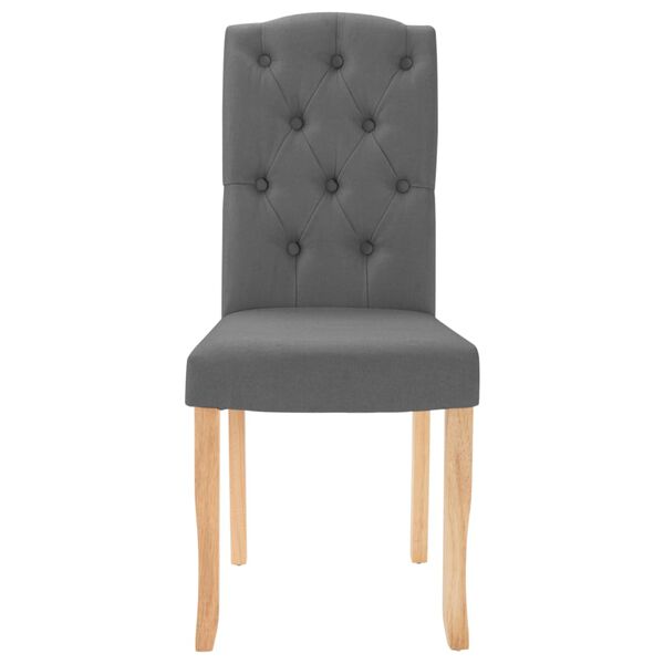 vidaXL Eetkamerstoelen 4 st stof donkergrijs