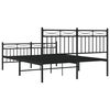 vidaXL Bedframe met hoofd- en voeteneinde metaal zwart 135x190 cm