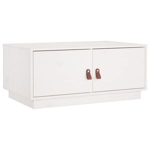 vidaXL Salontafel 80x50x35 cm massief grenenhout wit
