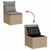 vidaXL 2-delige Loungeset met kussens poly rattan acacia beige
