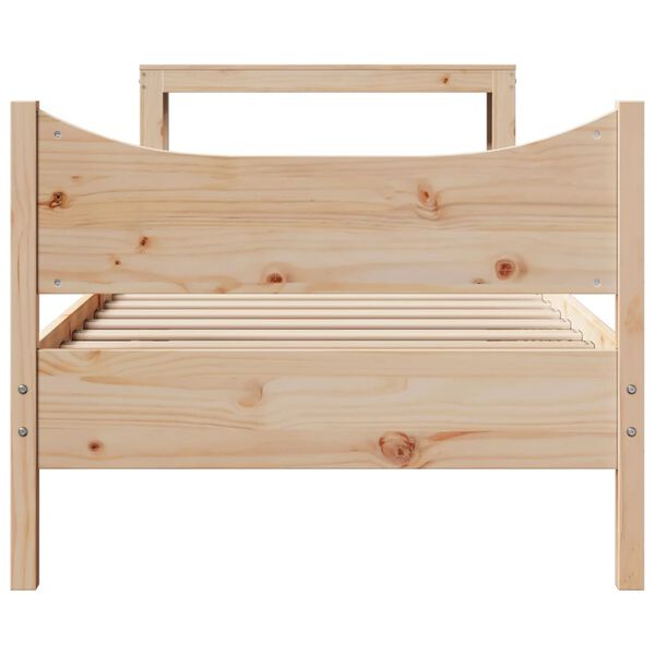 vidaXL Bedframe met hoofdbord massief grenenhout 90x200 cm