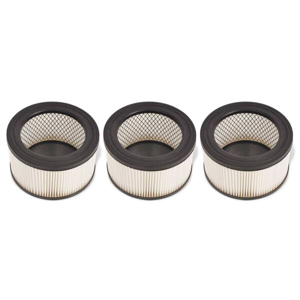 vidaXL HEPA-filters voor asstofzuiger wit en zwart 3 st