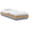 vidaXL Bed Frame met LED Artisanaal eiken 80 x 200 cm Bewerkt hout