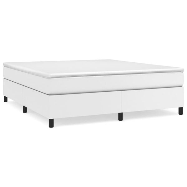 vidaXL Boxspring bed kunstleer wit 160x200 cm