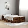 vidaXL Bedframe met lades bewerkt hout gerookt eikenkleurig 90x200 cm