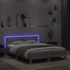 vidaXL Bedframe met hoofdeinde en LED grijs sonoma eiken 140x190 cm