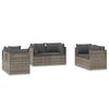 vidaXL Tuinhoekbanken 6 st 57x57x56 cm poly rattan grijs