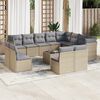 vidaXL 13-delige Loungeset met kussens poly rattan beige