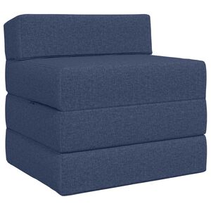 vidaXL Vouwbare Bankbed Blauw 200 x 70 x 15 cm Stof