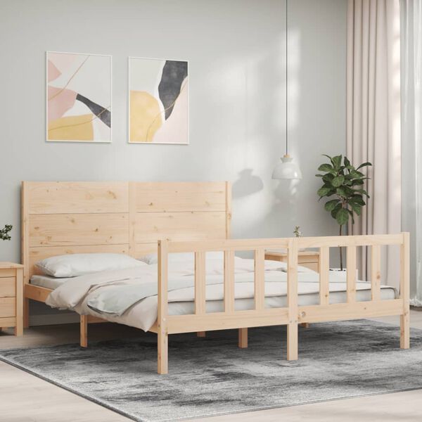 vidaXL Bedframe zonder matras massief grenenhout 160x200 cm