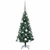 vidaXL Kunstmatig Voorverlicht Kerstboom Groen 120 cm PVC en Metaal