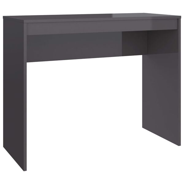 vidaXL Bureau 90x40x72 cm bewerkt hout hoogglans grijs