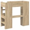 vidaXL Loft Bedframe met Bureau Sonoma Eiken 75 x 190 cm Bewerkt hout