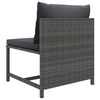 vidaXL 9-delige Loungeset met kussens poly rattan grijs