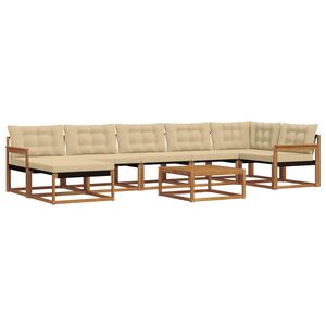 vidaXL Buiten bankenset 22 pcs Natuurlijk en Beige Massief Acaciahout