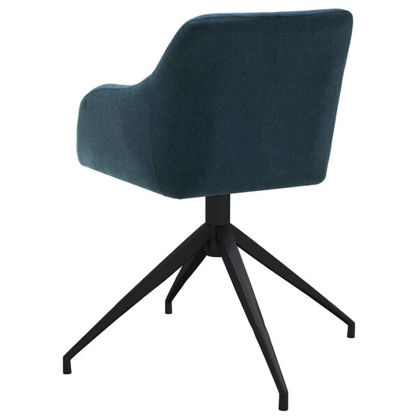 vidaXL Eetkamerstoelen draaibaar 4 st stof blauw