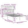 vidaXL Bed met boekenkast zonder matras massief grenenhout 135x190 cm