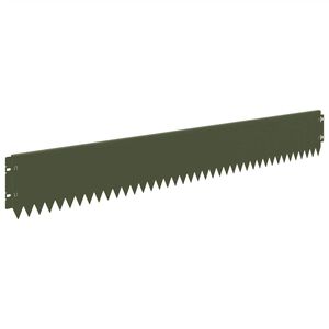 vidaXL Gazonrand 30 pcs 103 x 15 cm Staal Olijfgroen