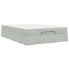 vidaXL Bedframe met matras met matras 2 pcs Lichtgrijs Fluweel