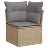 vidaXL 5-delige Loungeset met kussens poly rattan en acaciahout beige
