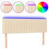 vidaXL Hoofdbord LED 144x5x78/88 cm stof cr&egrave;mekleurig