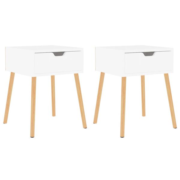 vidaXL Nachtkastjes 2 st 40x40x56 cm bewerkt hout wit