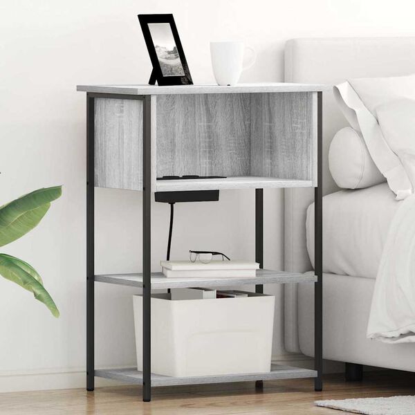 vidaXL Nachtkastje Grijs Sonoma 55 x 31 x 76 cm Bewerkt hout