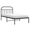 vidaXL Bedframe met hoofdbord metaal zwart 100x190 cm