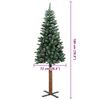 vidaXL Slanke Kerstboom Groen 180 cm PVC en massief dennenhout