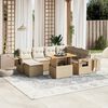 vidaXL 8-delige Loungeset met kussens poly rattan beige