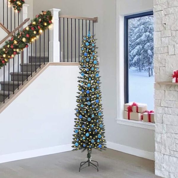 vidaXL Kunstkerstboom met 300 LED Groen 240 cm PVC en Plastic en Staal