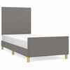 vidaXL Bedframe zonder matras 90x190 cm stof donkergrijs
