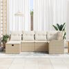 vidaXL Tuin Sofa Set met kussen 6 pcs beige en cr&egrave;mekleurig Poly riet