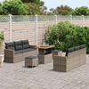 vidaXL Tuinbankenset met kussen 11 pcs Grijs poly rattan
