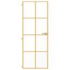 vidaXL Binnendeur smal 76x201,5 cm gehard glas en aluminium goudkleur