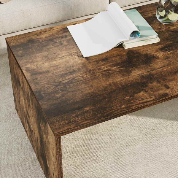 vidaXL Salontafel Gerookt eiken 95 x 50 x 34 cm Bewerkt hout