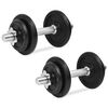 vidaXL 14-delige Halterset 20 kg gietijzer