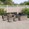 vidaXL Tuinbankenset met kussen 14 pcs Grijs poly rattan
